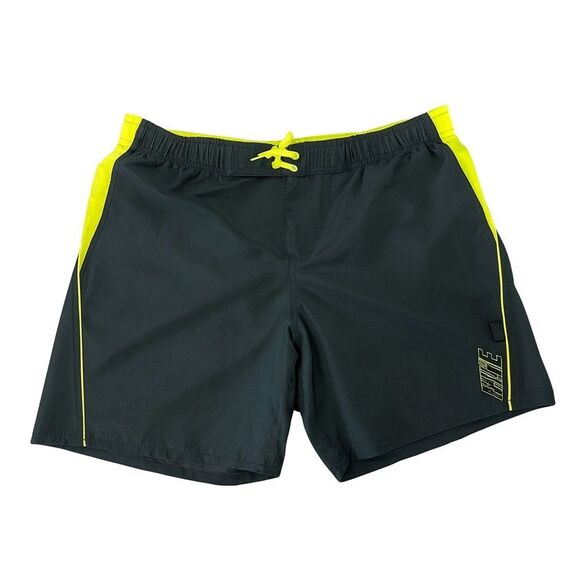 Nike Men’s Black Neon Yellow Board Shorts Swim Trunks XXL NWT Y2K Retro - Picture 1 of 8